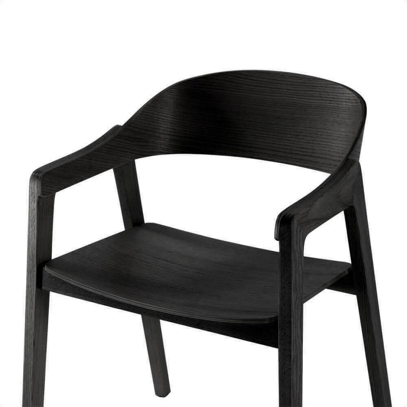 Black And Natural Wood Dining Chairs