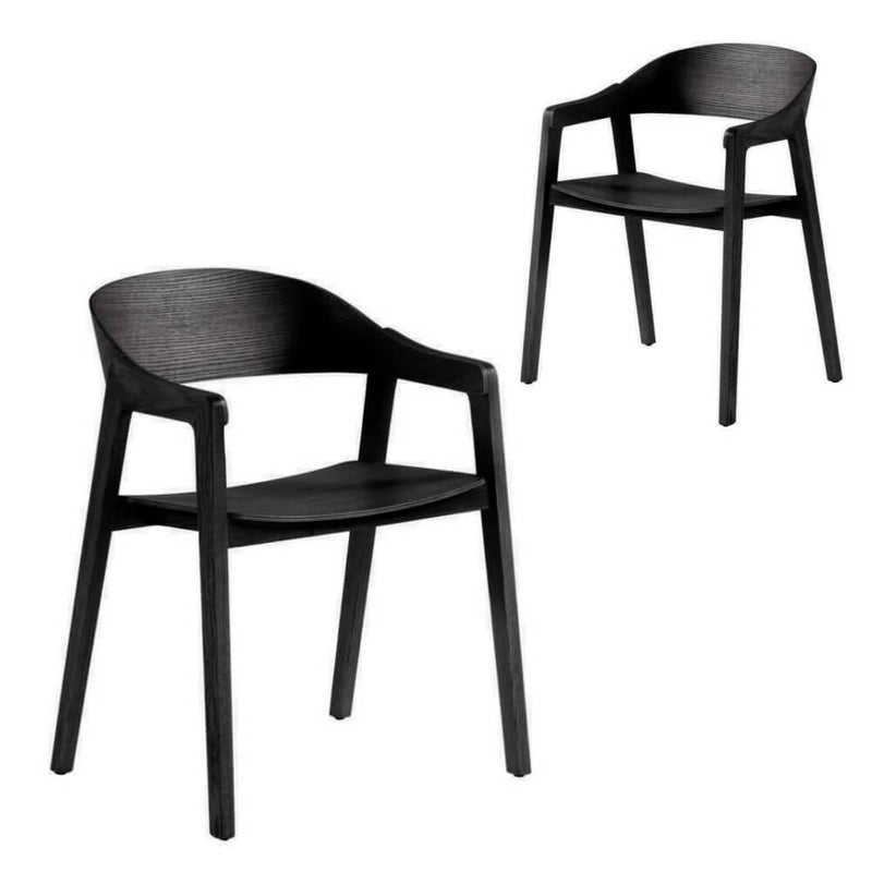 Springwood | Coastal Wooden Dining Chairs With Arms | Set Of 2