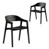 Springwood | Coastal Black Natural Wooden Dining Chairs With Arms | Set Of 2