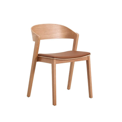 Springwood | Coastal Black Natural PU Leather Wooden Dining Chairs | Set Of 2 | Natural