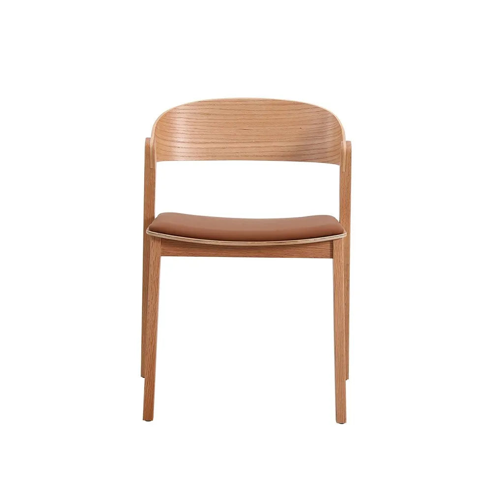 Springwood | Coastal Black Natural PU Leather Wooden Dining Chairs | Set Of 2 | Natural
