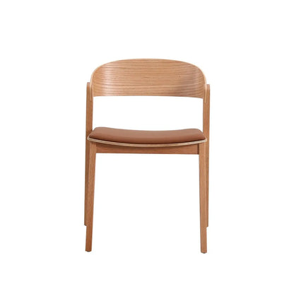 Springwood | Coastal Black Natural PU Leather Wooden Dining Chairs | Set Of 2 | Natural
