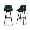 Stanhope | Modern Metal Velvet Bar Stools | Set Of 2