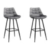 Stanhope | Modern Metal Velvet Bar Stools | Set Of 2