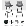 Stanhope | Modern Metal Velvet Bar Stools | Set Of 2