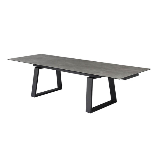Sterling | Andesite Ceramic Rectangular 14 person 3m Extension Dining Table | Andesite