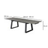 Sterling | Andesite Ceramic Rectangular 14 person 3m Extension Dining Table
