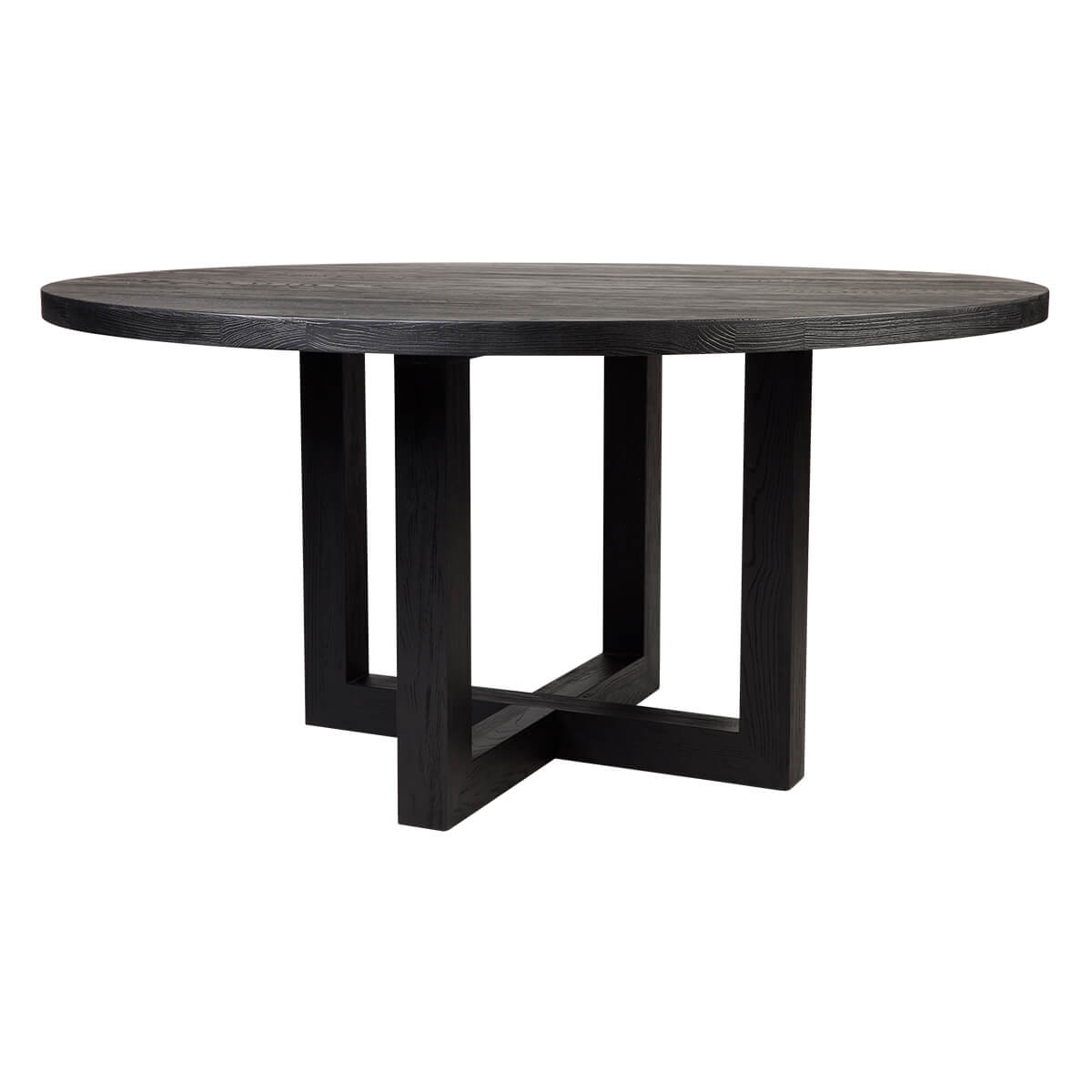 Stillwater | Contemporary Black White 1.5m Wooden Round Dining Table | Black