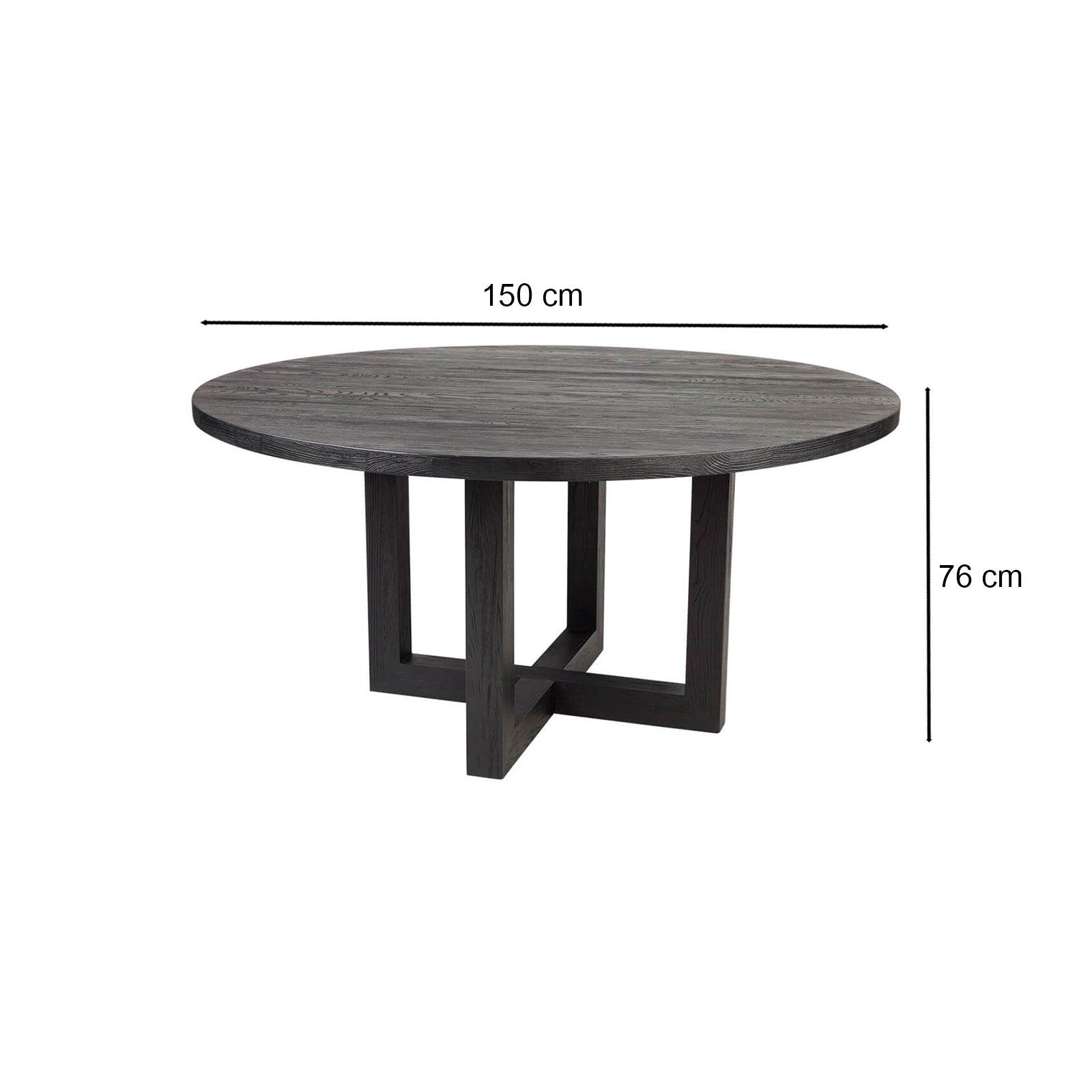 Stillwater | Contemporary Black White 1.5m Wooden Round Dining Table | White