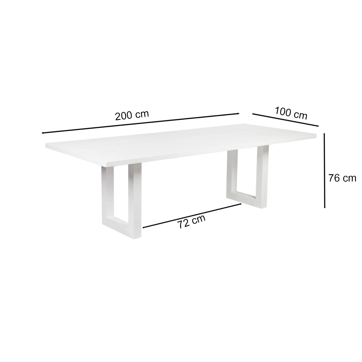 Stillwater | Contemporary Black White 2m Wooden Rectangular Dining Table | Black