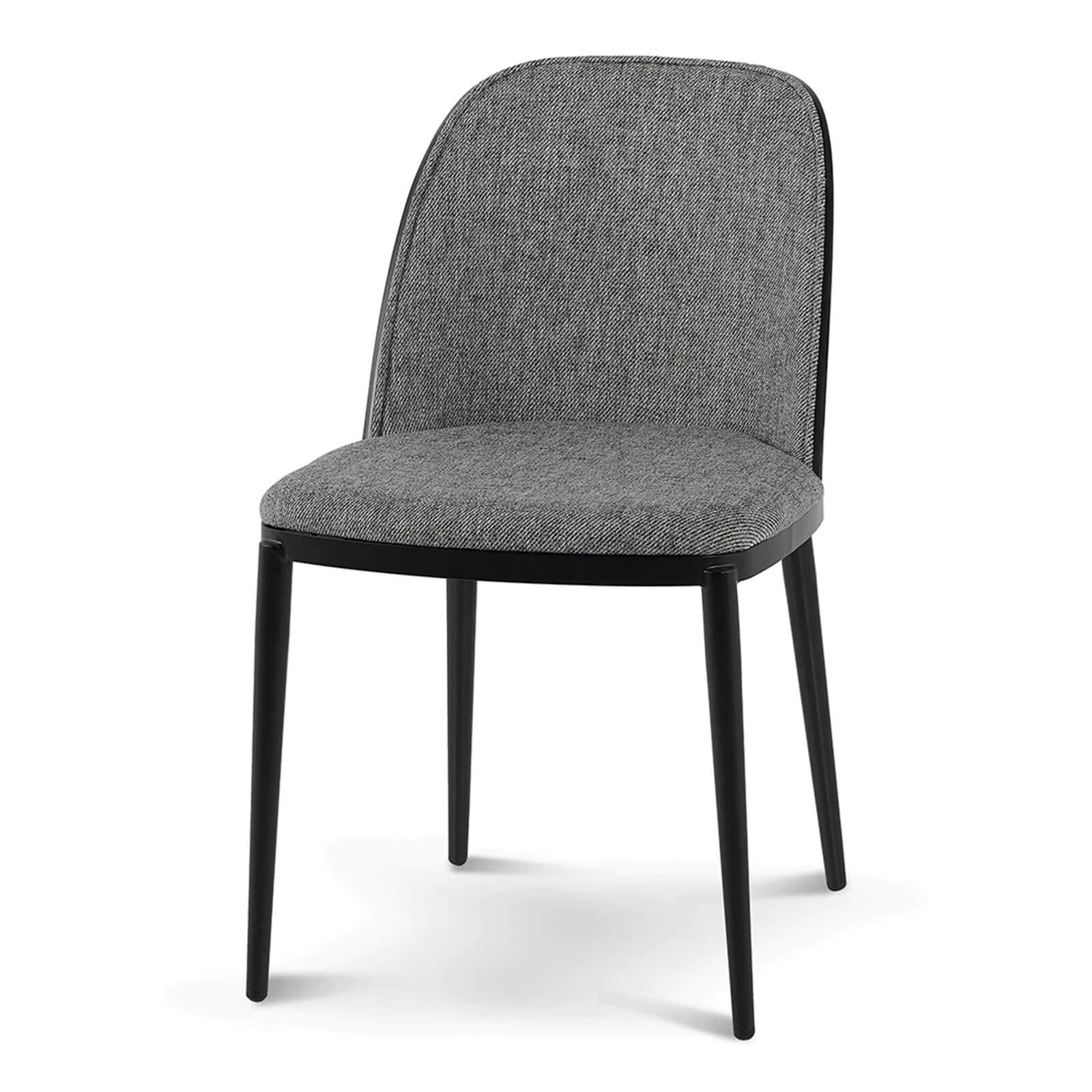 Stockton | Modern Metal Grey Fabric Dining Chairs | Set Of 2 | Lava grey