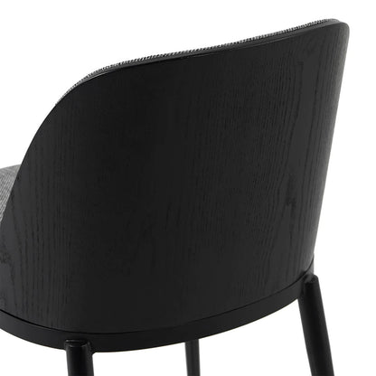 Stockton | Modern Metal Grey Fabric Dining Chairs | Set Of 2 | Lava grey