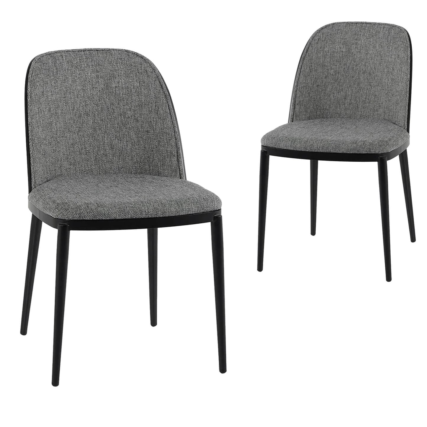 Stockton | Modern Metal Grey Fabric Dining Chairs | Set Of 2 | Lava grey