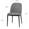 Stockton | Modern Metal Grey Fabric Dining Chairs | Set Of 2
