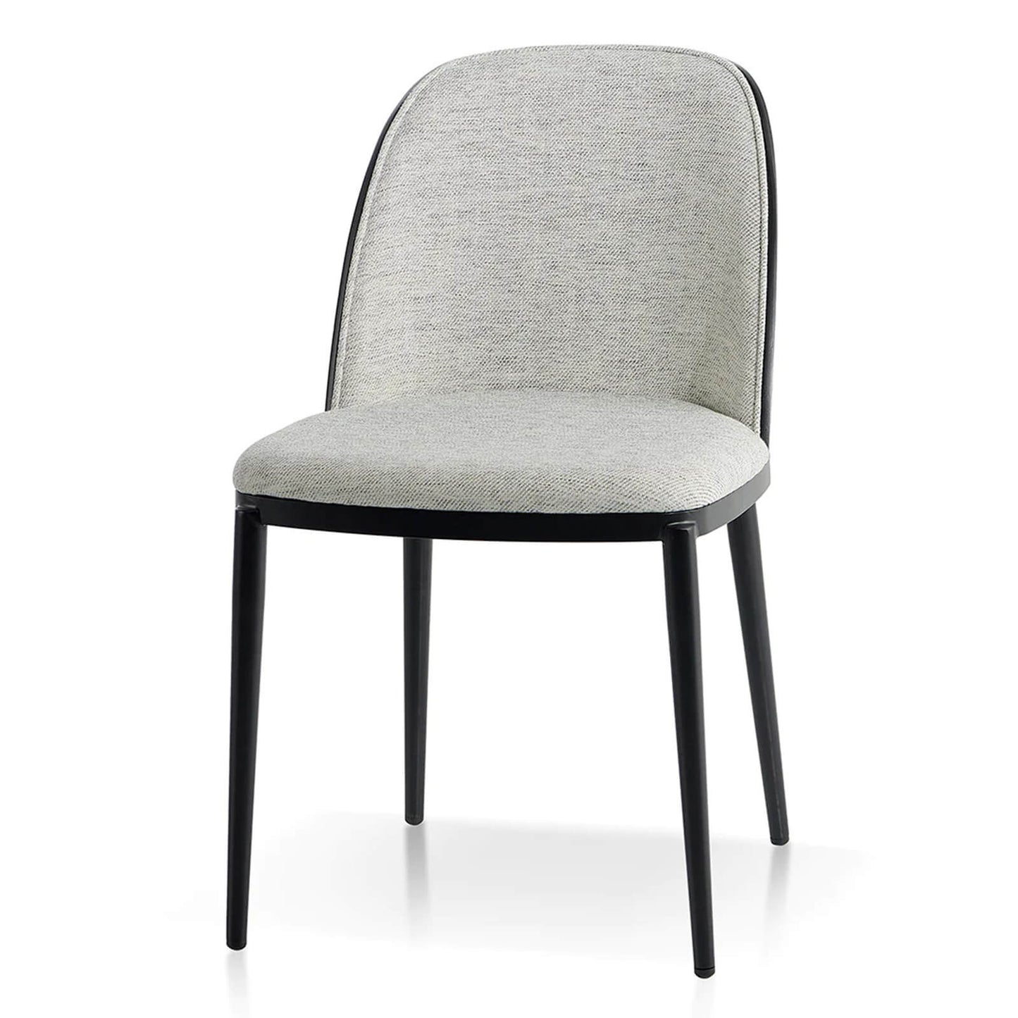 Stockton | Modern Metal Grey Fabric Dining Chairs | Set Of 2 | Silver grey