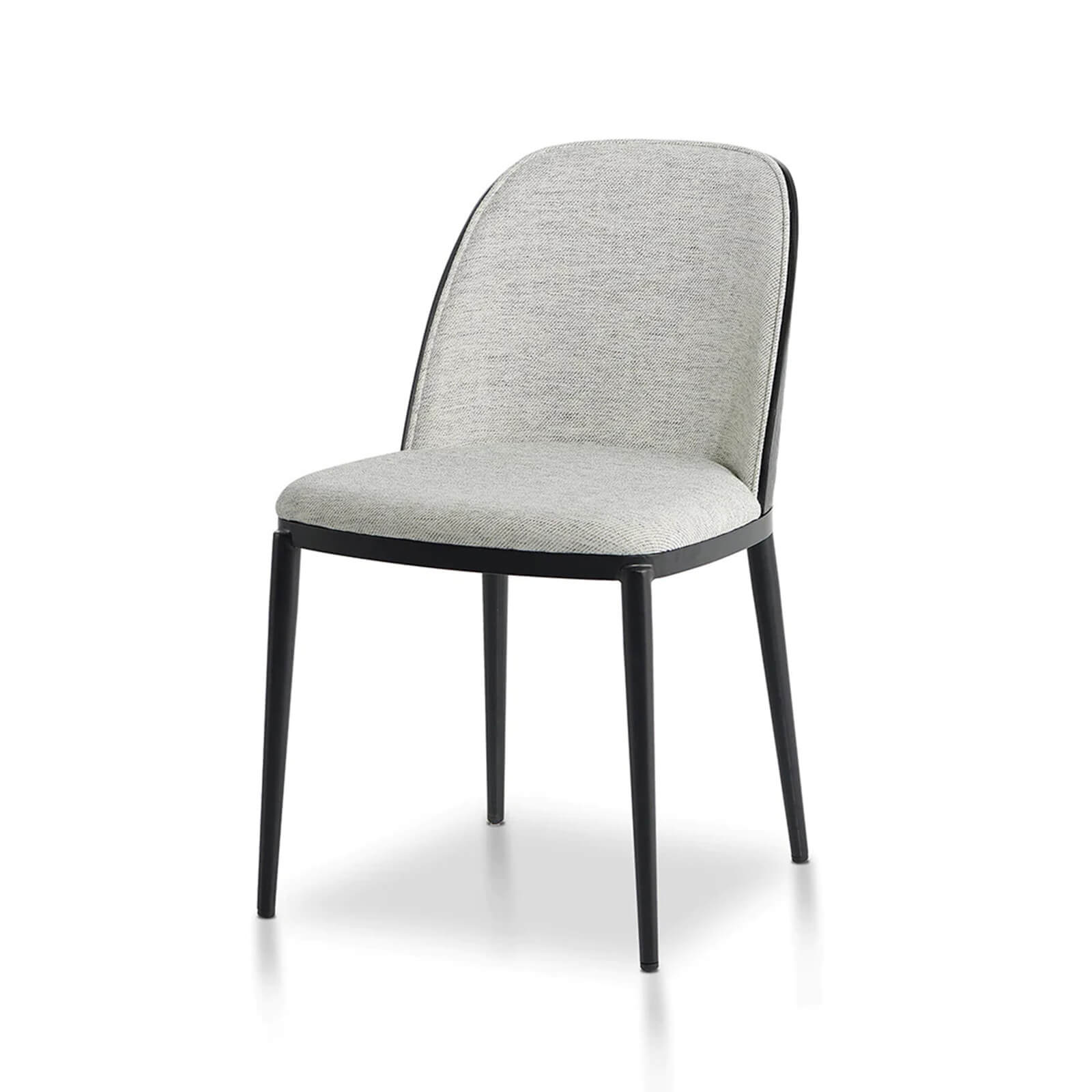 Stockton | Modern Metal Grey Fabric Dining Chairs | Set Of 2 | Silver grey