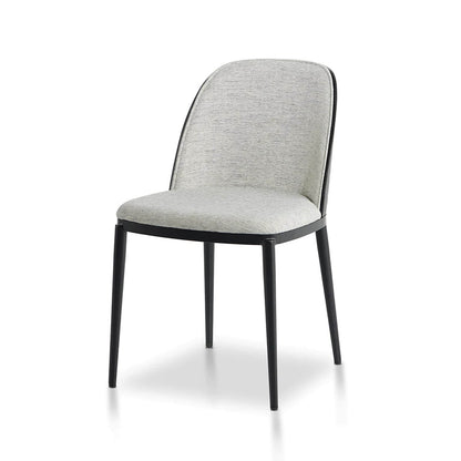 Stockton | Modern Metal Grey Fabric Dining Chairs | Set Of 2 | Silver grey