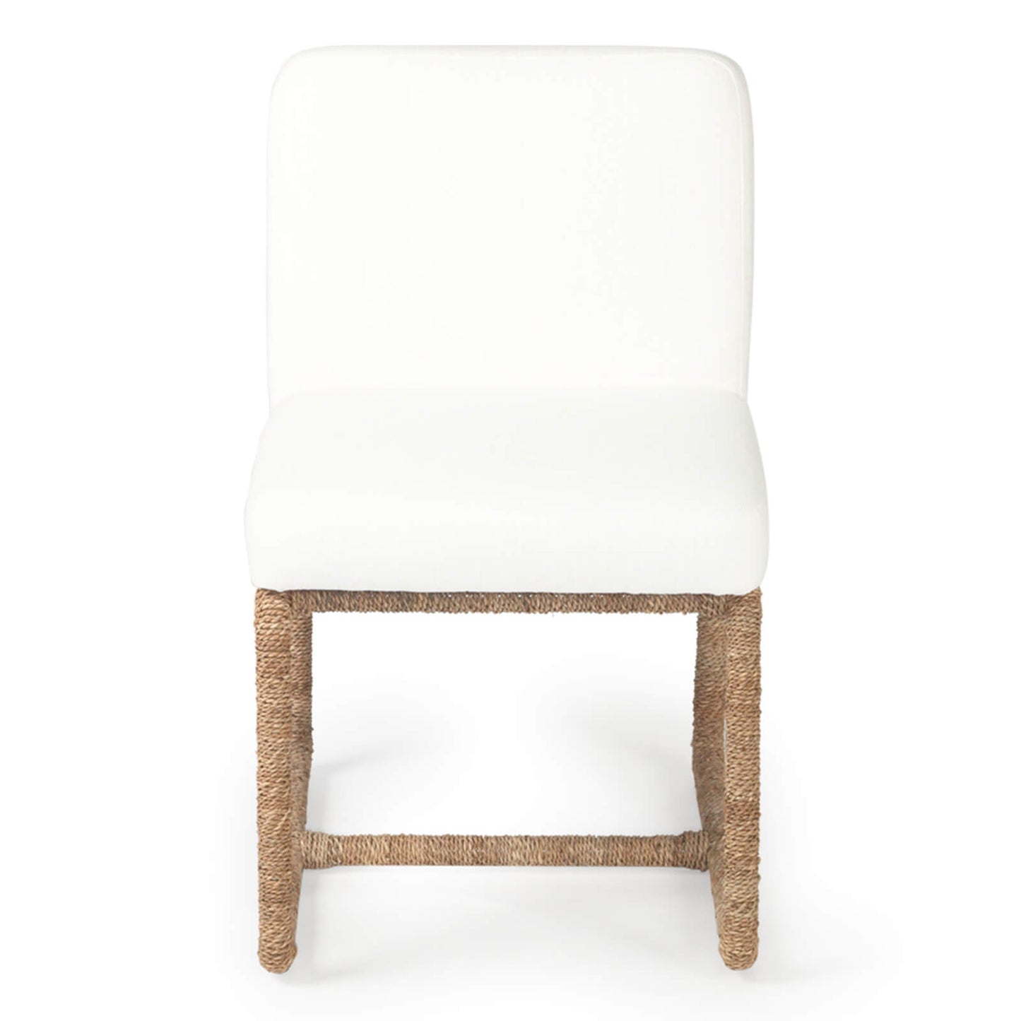 Stonehurst | Coastal White Fabric Robe Weave Metal Dining Chair