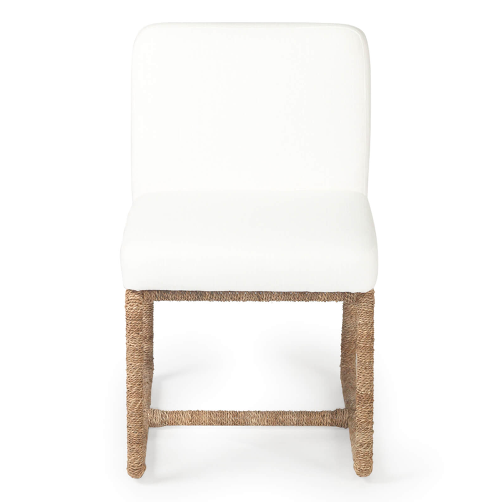 Stonehurst | Coastal White Fabric Robe Weave Metal Dining Chair