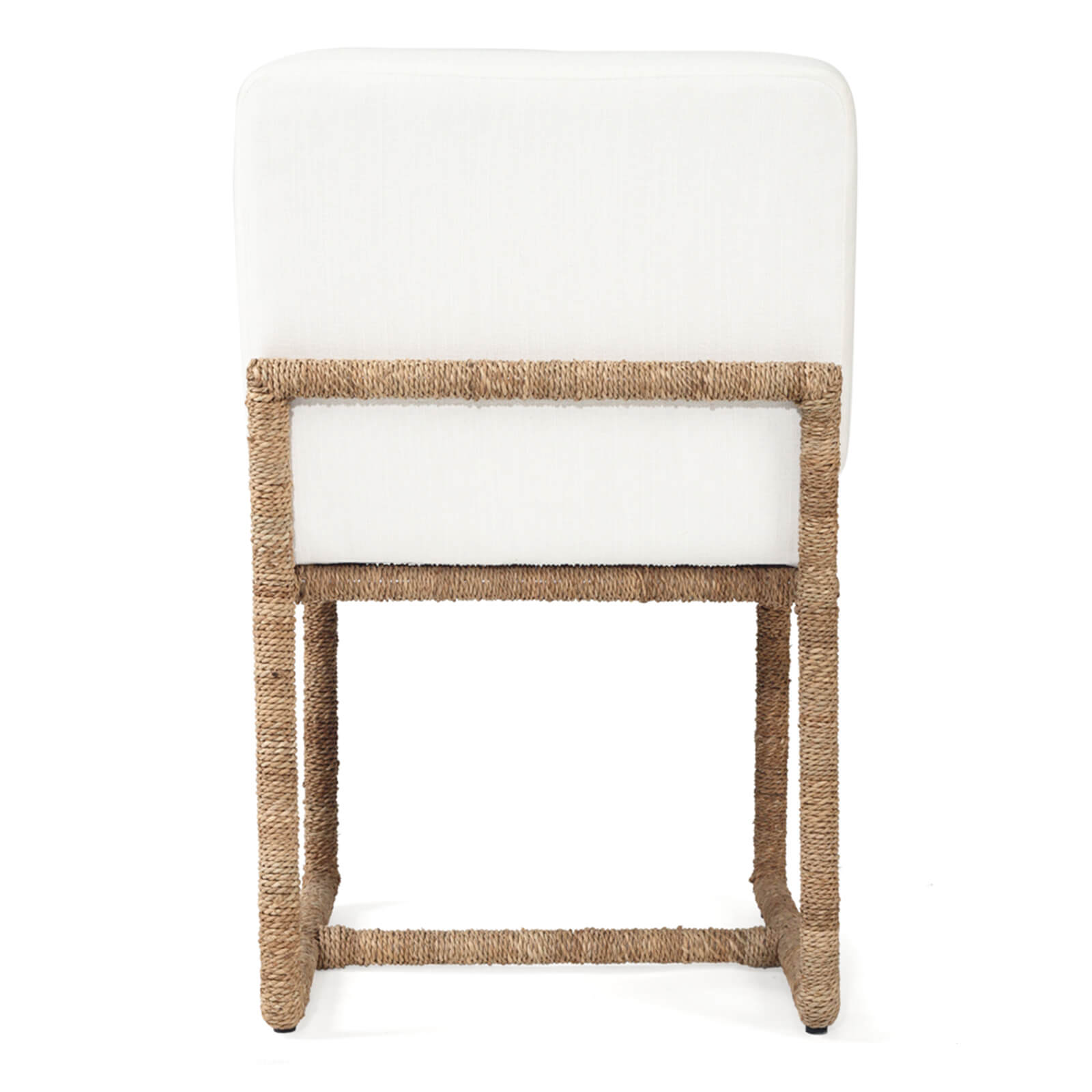 Stonehurst | Coastal White Fabric Robe Weave Metal Dining Chair