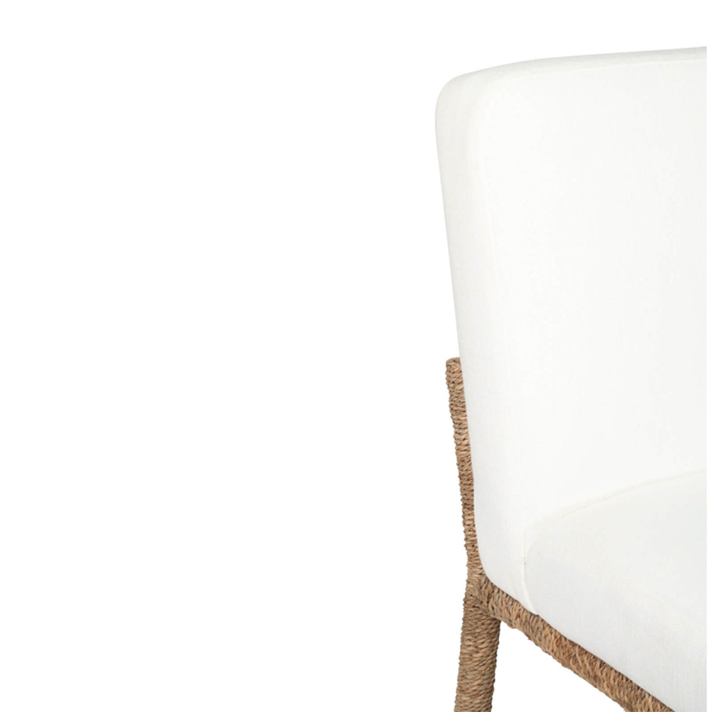 Stonehurst | Coastal White Fabric Robe Weave Metal Dining Chair