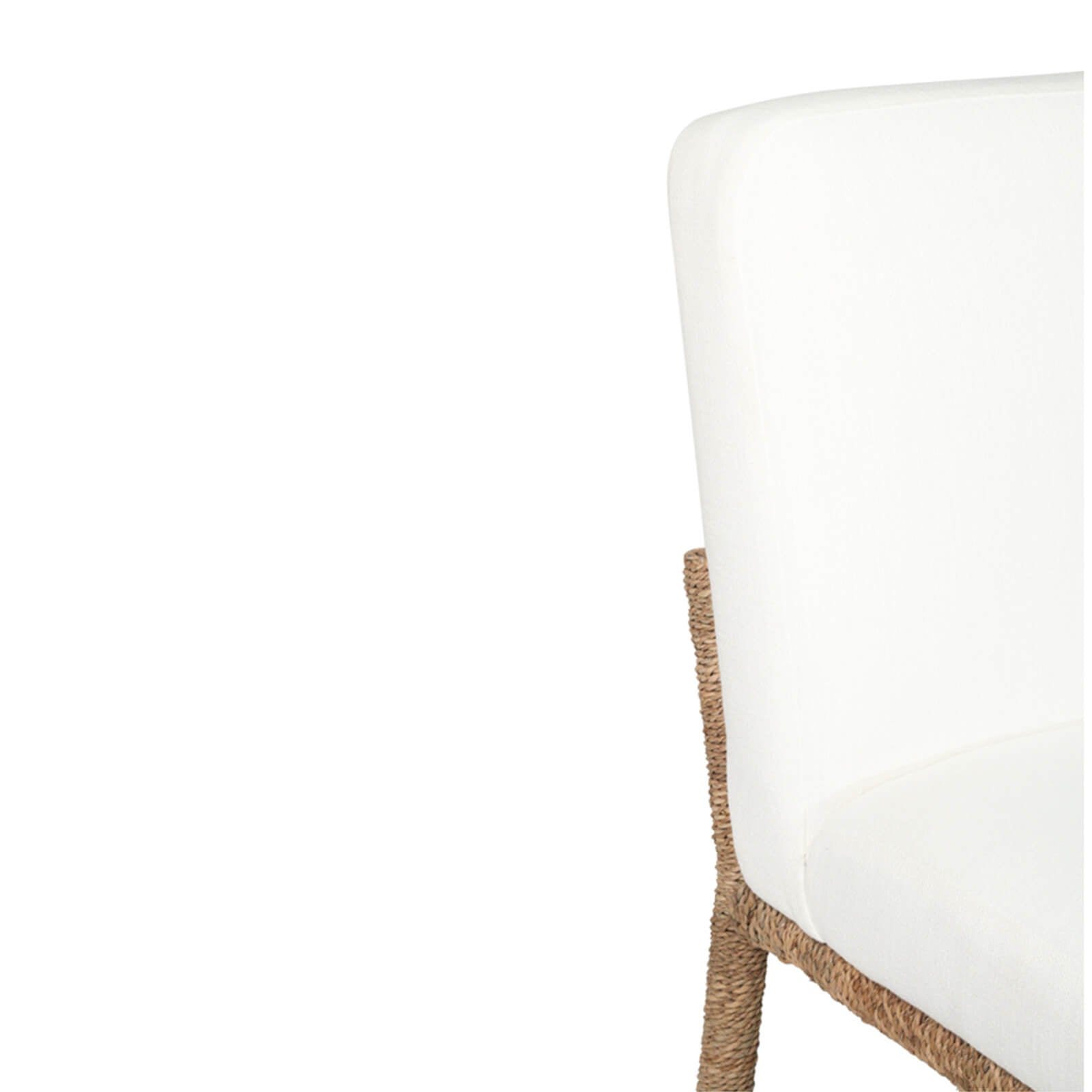 Stonehurst | Coastal White Fabric Robe Weave Metal Dining Chair