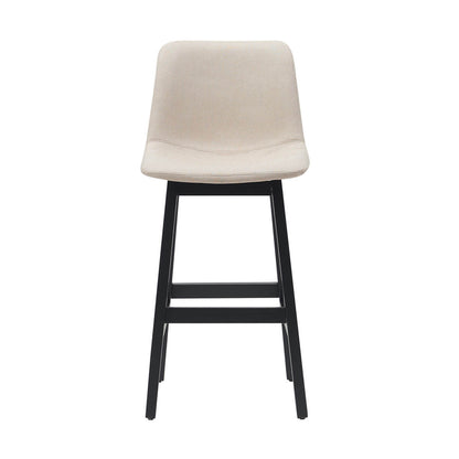 Modern Sand Fabric Wooden Bar Stools