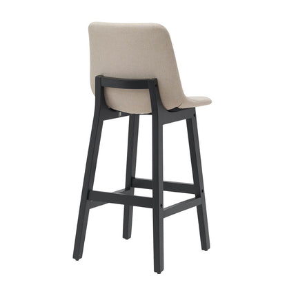 Modern Sand Fabric Wooden Bar Stools
