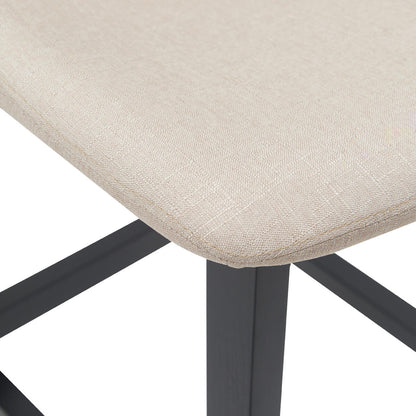 Modern Sand Fabric Wooden Bar Stools