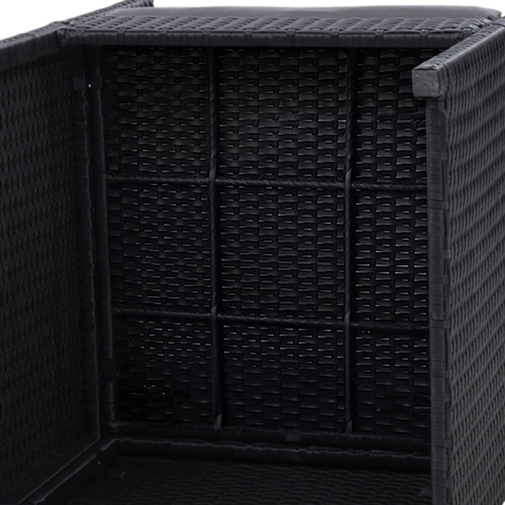 Sunnyhill | Black PE Wicker Outdoor Dining Chairs With Arms | Set Of 2 | Black