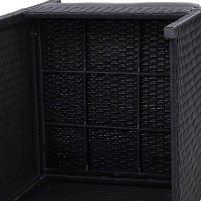 Sunnyhill | Black PE Wicker Outdoor Dining Chairs With Arms | Set Of 2 | Black