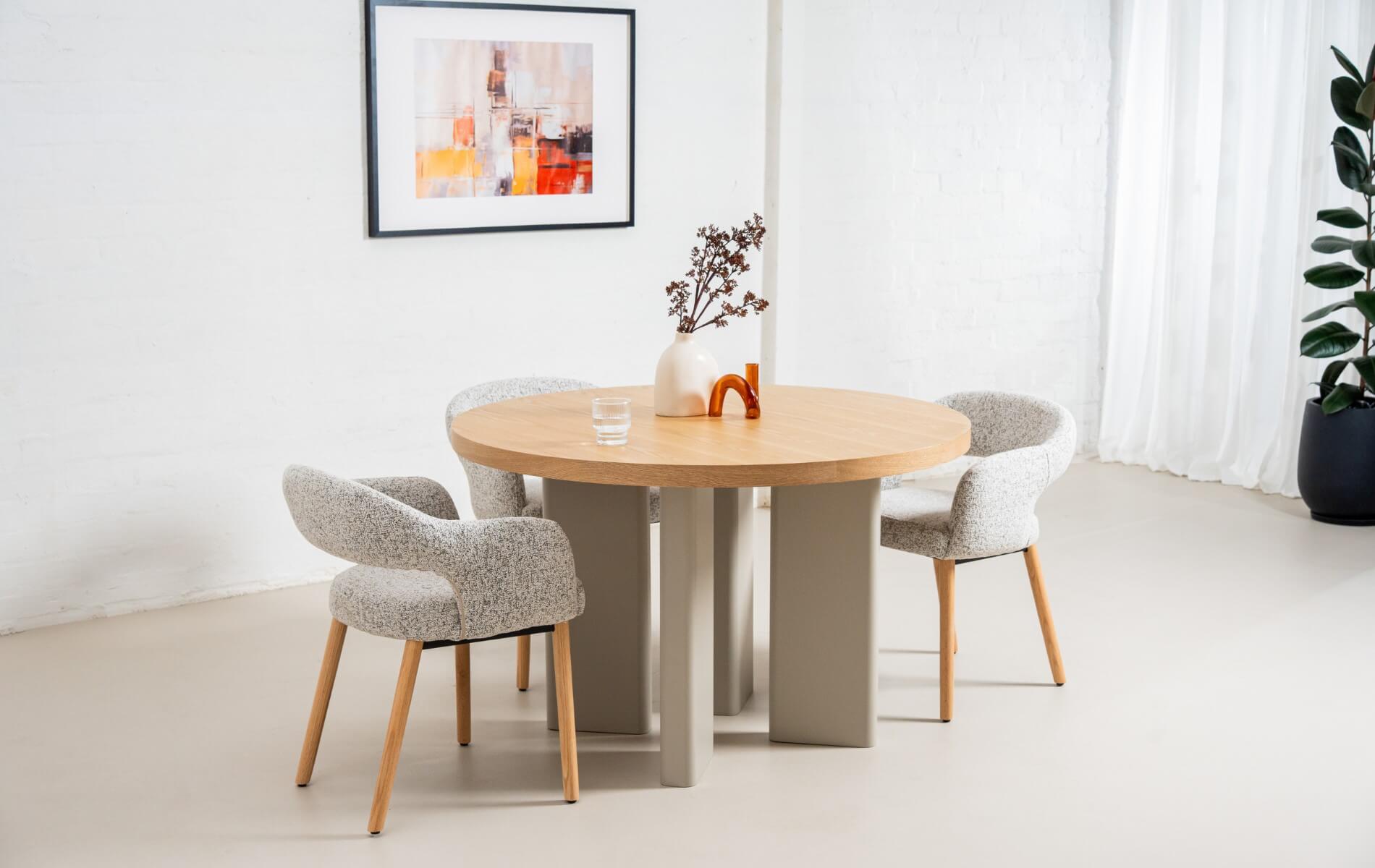 Macquarie | Sand Fabric Modern Dining Chairs With Arms | Sand
