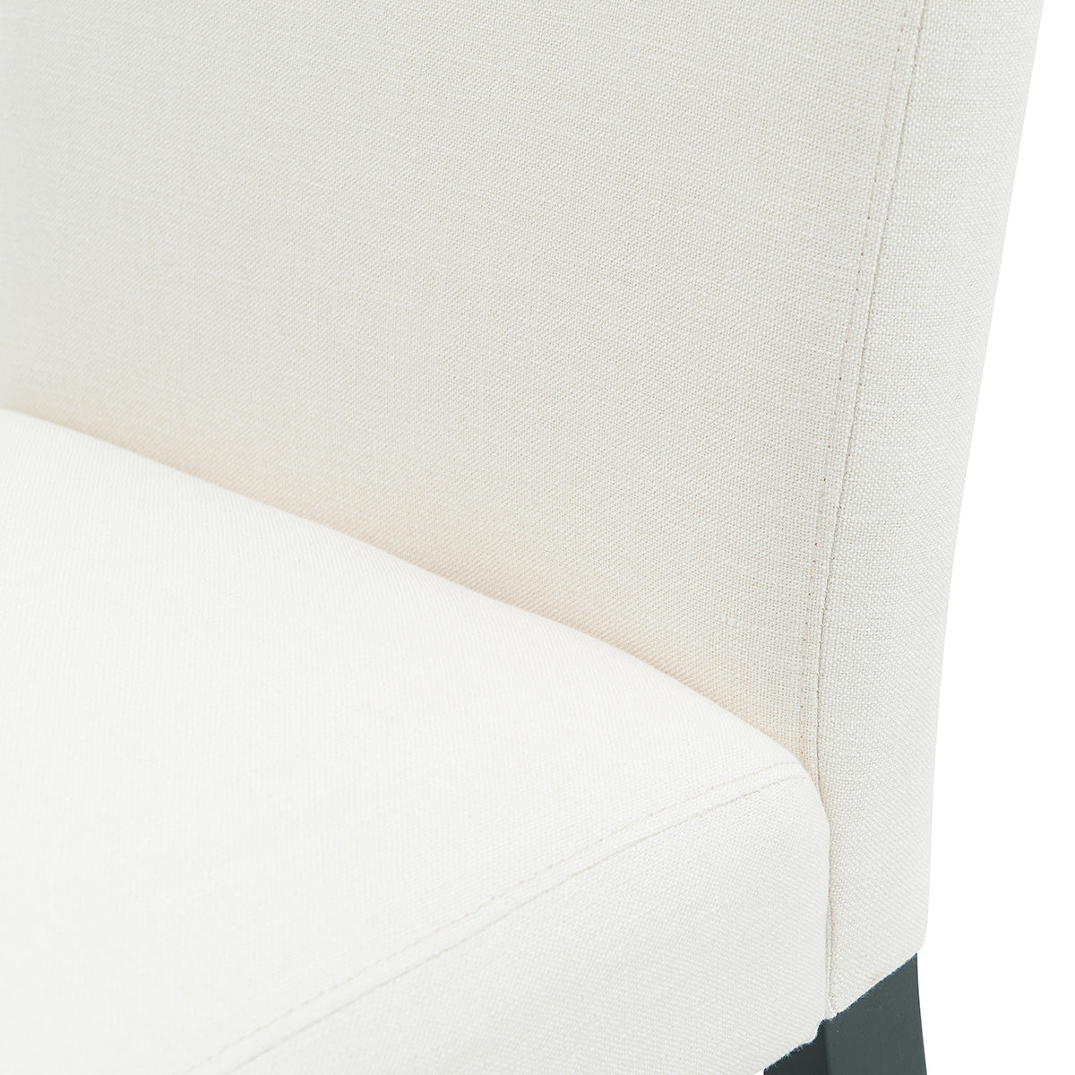 Contemporary Off White Fabric Wooden Dining Chairs