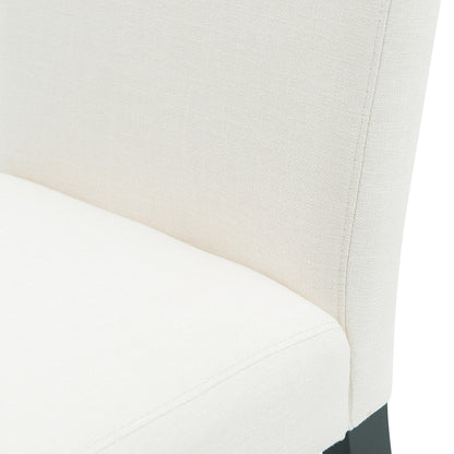 Contemporary Off White Fabric Wooden Dining Chairs