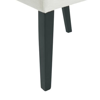 Contemporary Off White Fabric Wooden Dining Chairs