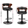 Sutton | Contemporary Black PU Leather Wooden Bar Stools With Arms | Set Of 2