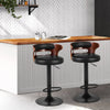 Sutton | Contemporary Black PU Leather Wooden Bar Stools With Arms | Set Of 2