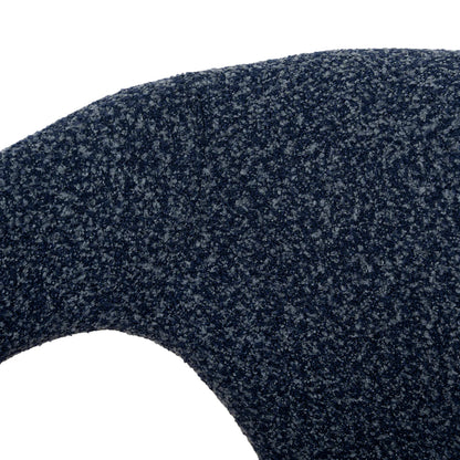 Tarcoola | Modern Metal Midnight Blue Beige Textured Fabric Dining Chairs With Arms | Blue