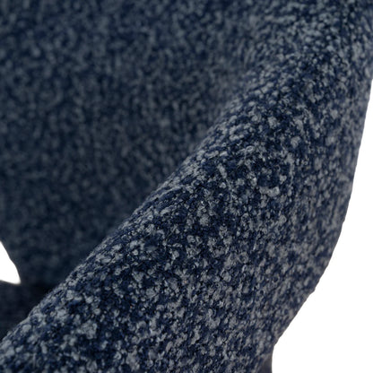 Tarcoola | Modern Metal Midnight Blue Beige Textured Fabric Dining Chairs With Arms | Blue