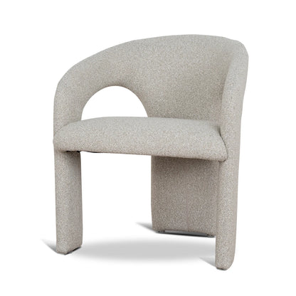 Tarcoola | Modern Metal Midnight Blue Beige Textured Fabric Dining Chairs With Arms | Beige