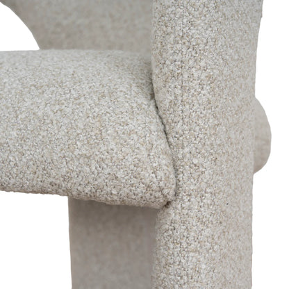 Tarcoola | Modern Metal Midnight Blue Beige Textured Fabric Dining Chairs With Arms | Beige