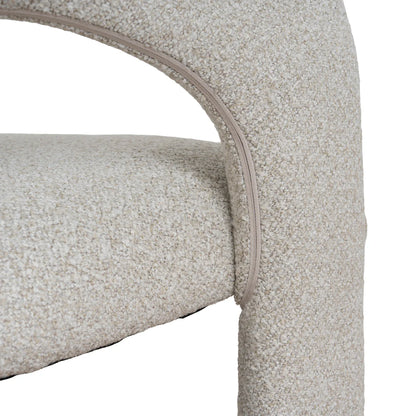 Tarcoola | Modern Metal Midnight Blue Beige Textured Fabric Dining Chairs With Arms | Beige
