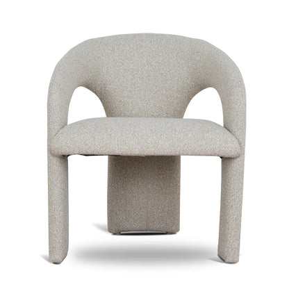 Tarcoola | Modern Metal Midnight Blue Beige Textured Fabric Dining Chairs With Arms | Beige
