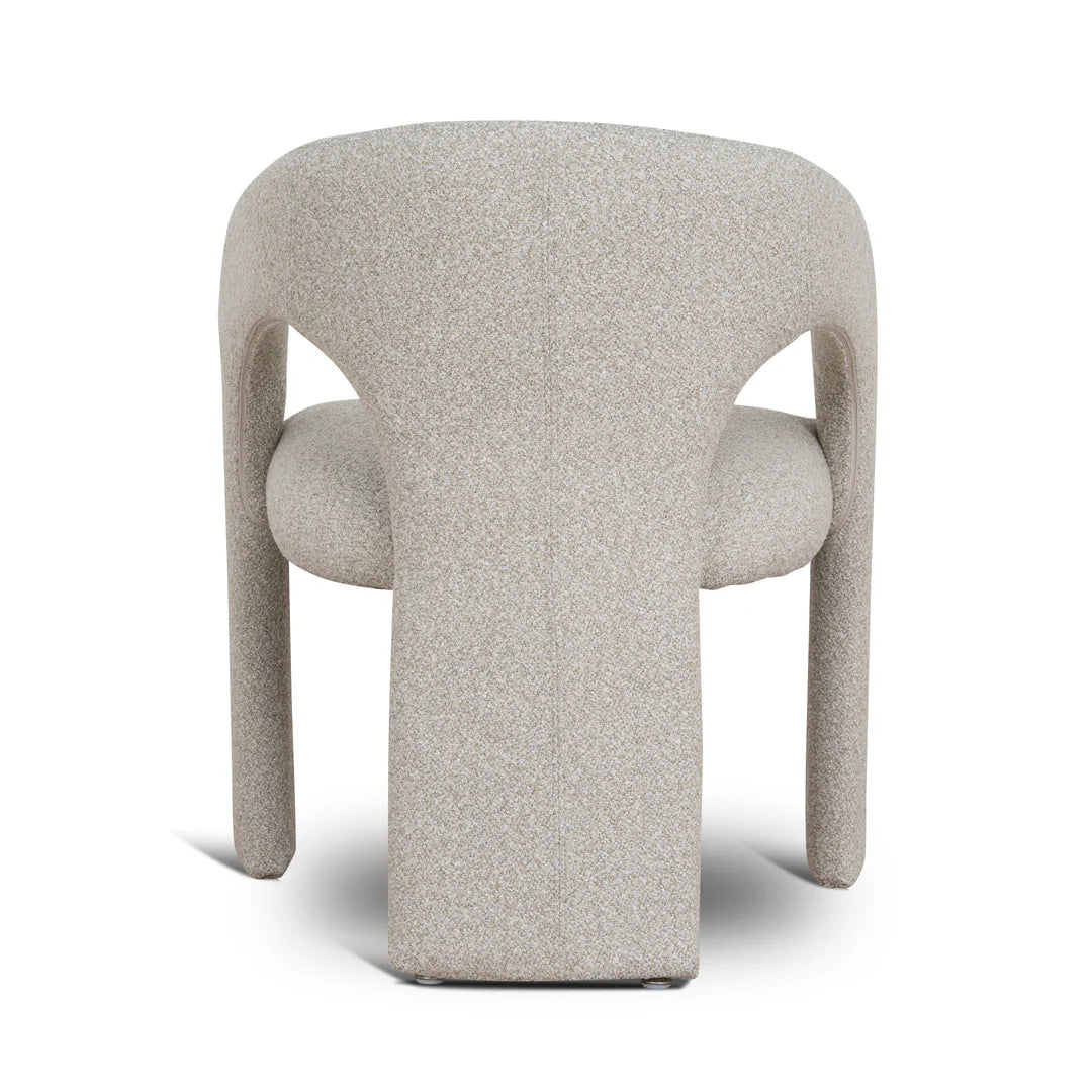 Tarcoola | Modern Metal Midnight Blue Beige Textured Fabric Dining Chairs With Arms | Beige