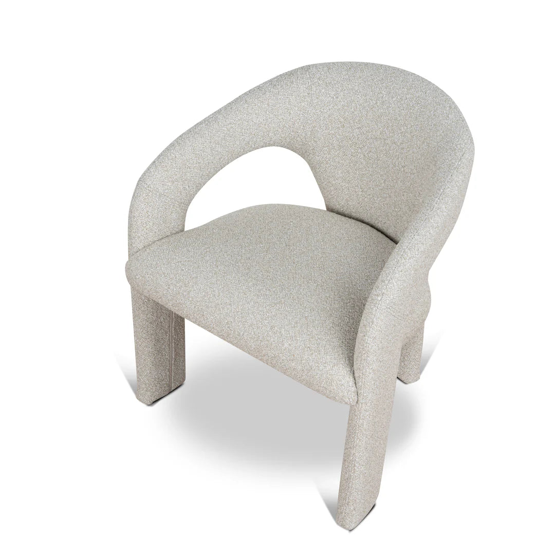 Tarcoola | Modern Metal Midnight Blue Beige Textured Fabric Dining Chairs With Arms | Beige