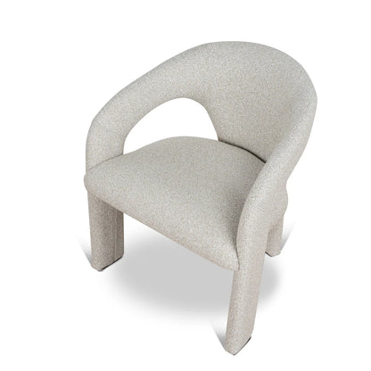 Tarcoola | Modern Metal Midnight Blue Beige Textured Fabric Dining Chairs With Arms | Beige