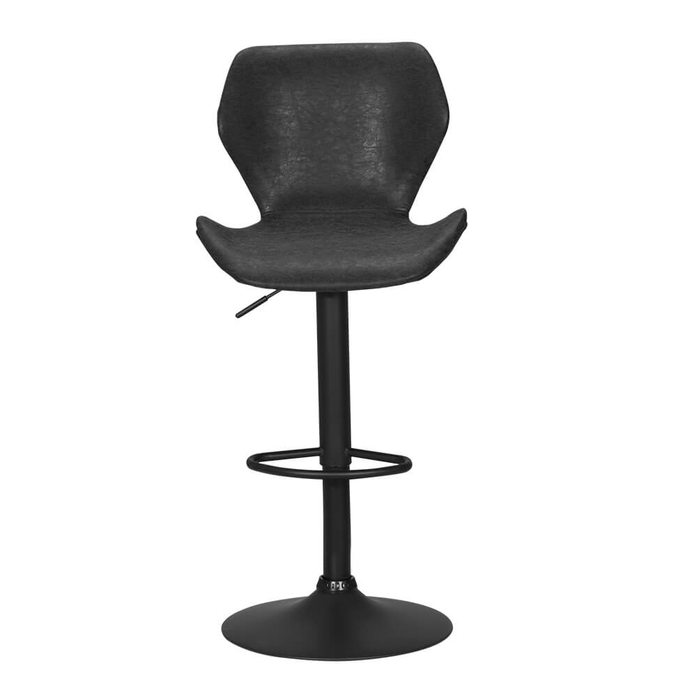 Thornleigh | Contemporary Swivel Brown Black PU Leather Bar Stools | Set Of 2 | Black