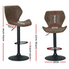 Thornleigh | Contemporary Swivel Brown Black PU Leather Bar Stools | Set Of 2