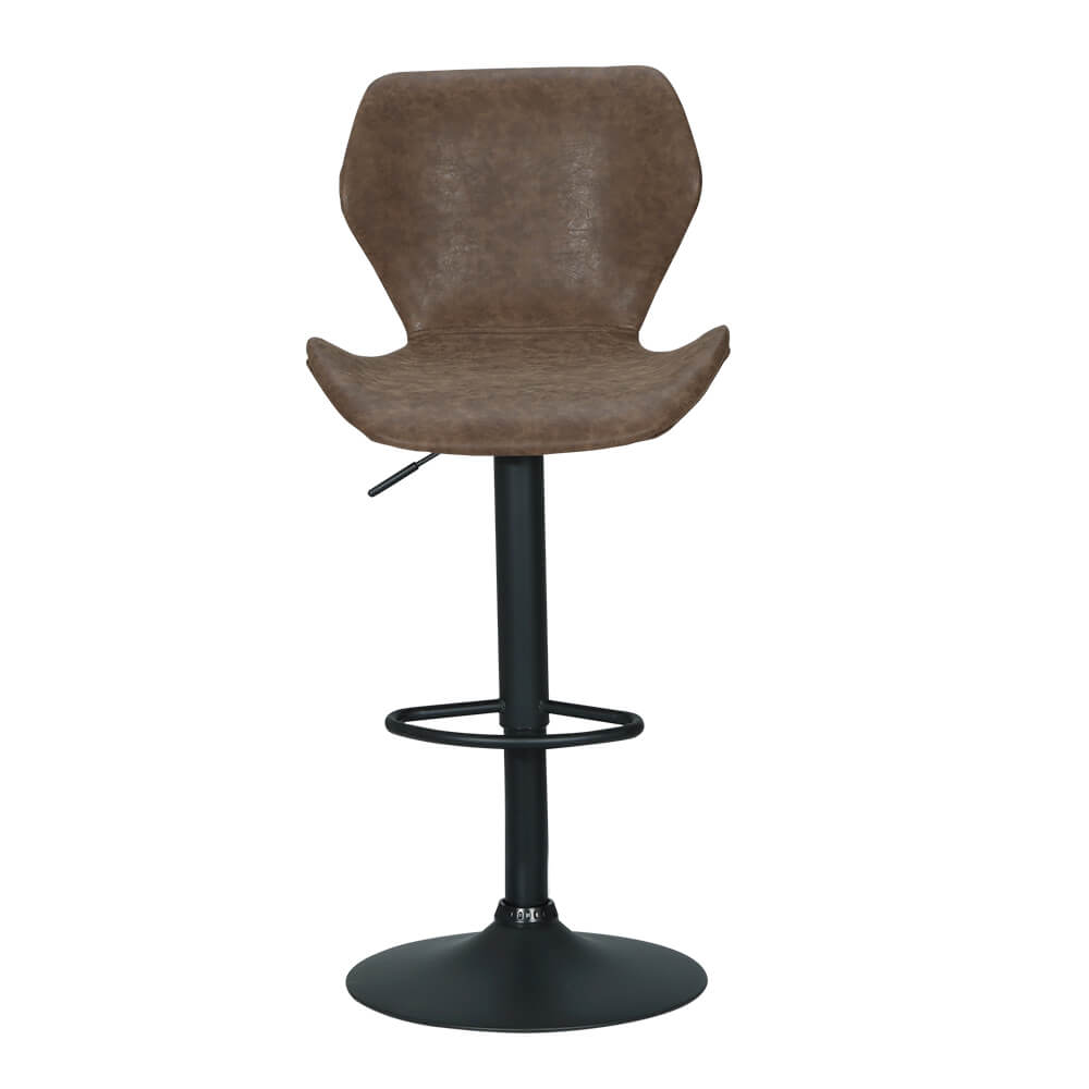 Thornleigh | Contemporary Swivel Brown Black PU Leather Bar Stools | Set Of 2 | Brown