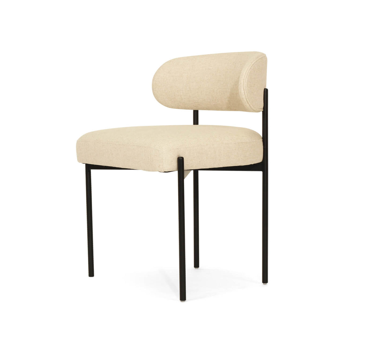 Tiberius | Modern Metal Linen Fabric Rust Velvet Dining Chair